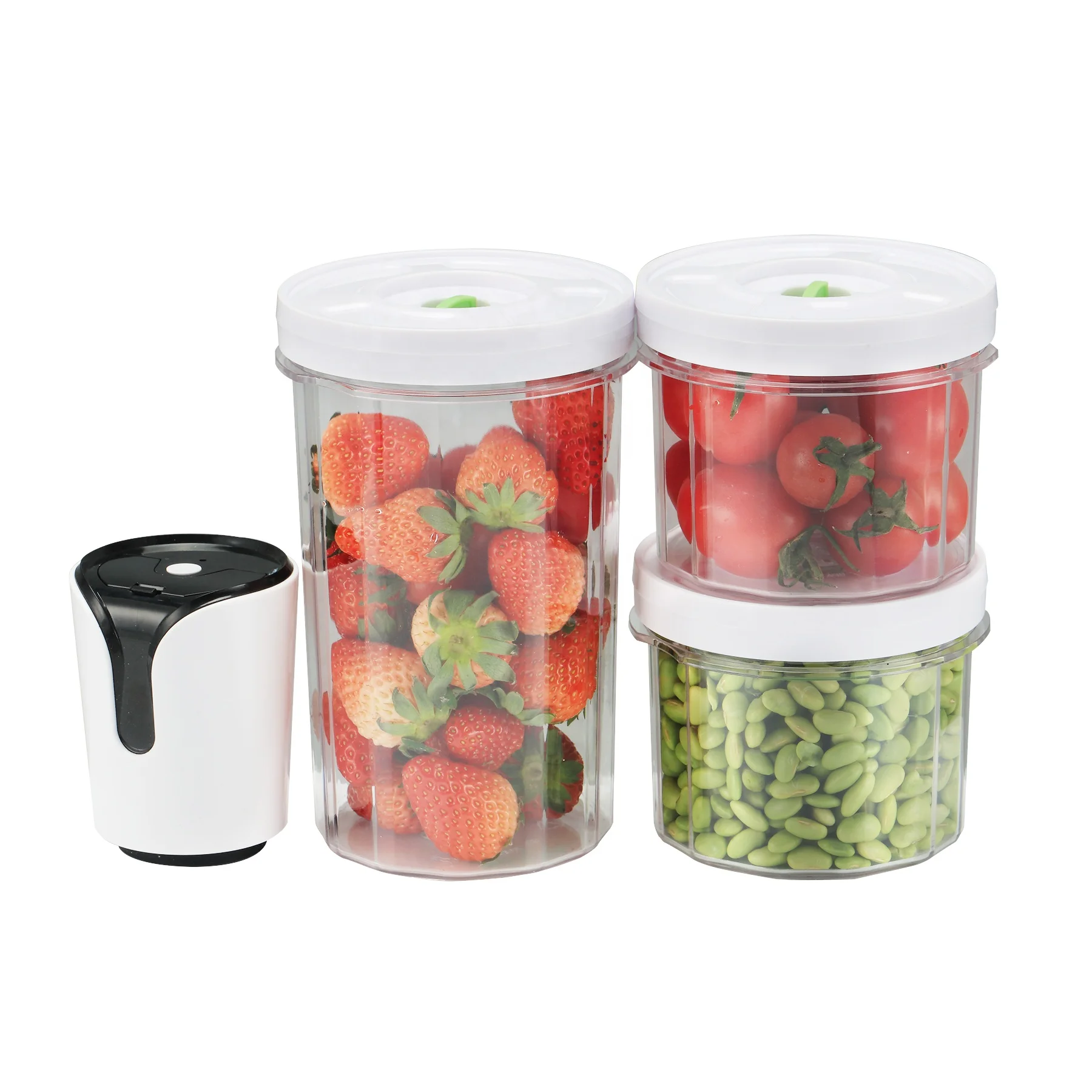 Hot sale Vacuum food box with automatic electric hand free vacuum Transparent Plastic food containers 500 to 1000ml