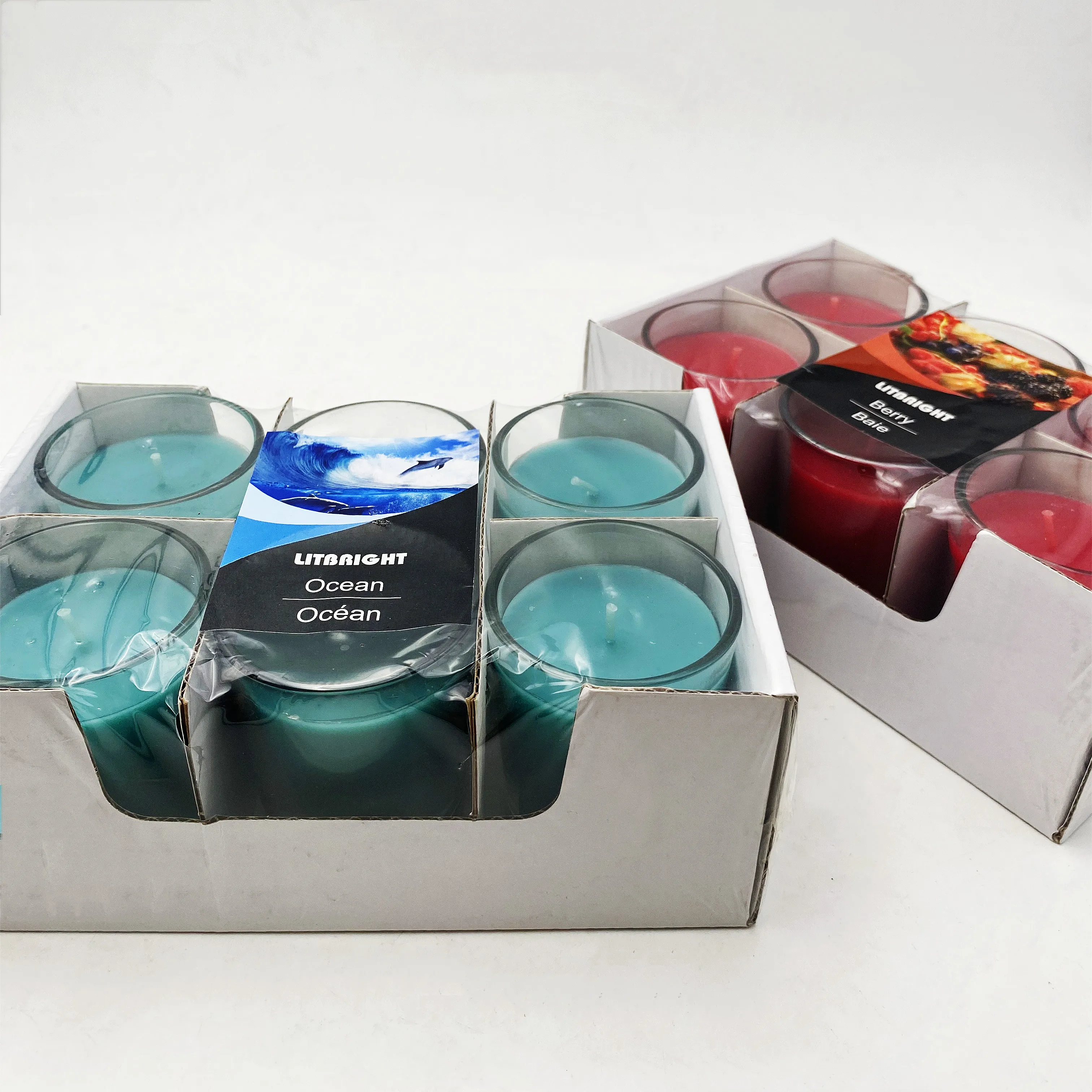Hot Sale 6 pcs pack small scented jar candles ocean scents tealight candles from Candle factory China