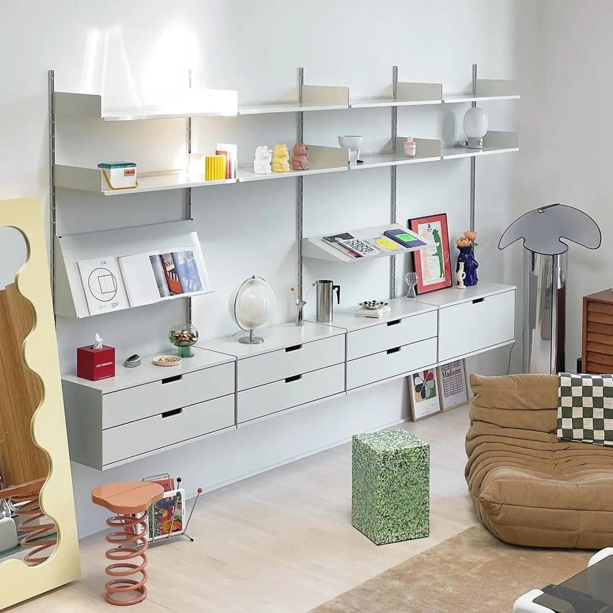 Modular shelving system wall units storage shelf for home 606 universal shelving system metal shelving units