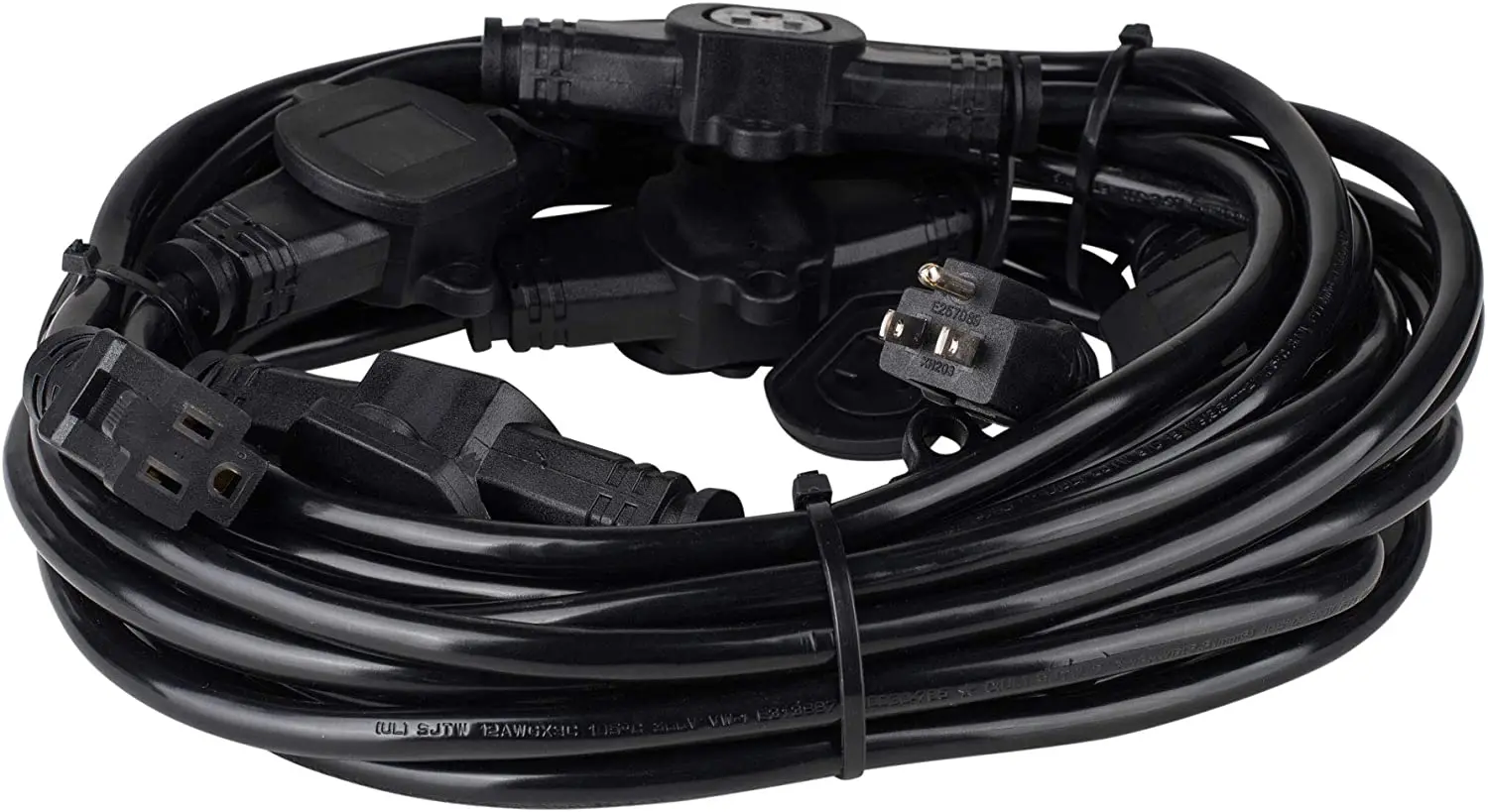 Huanchain NEMA 5-15R multiple outlet power distribution extension cord