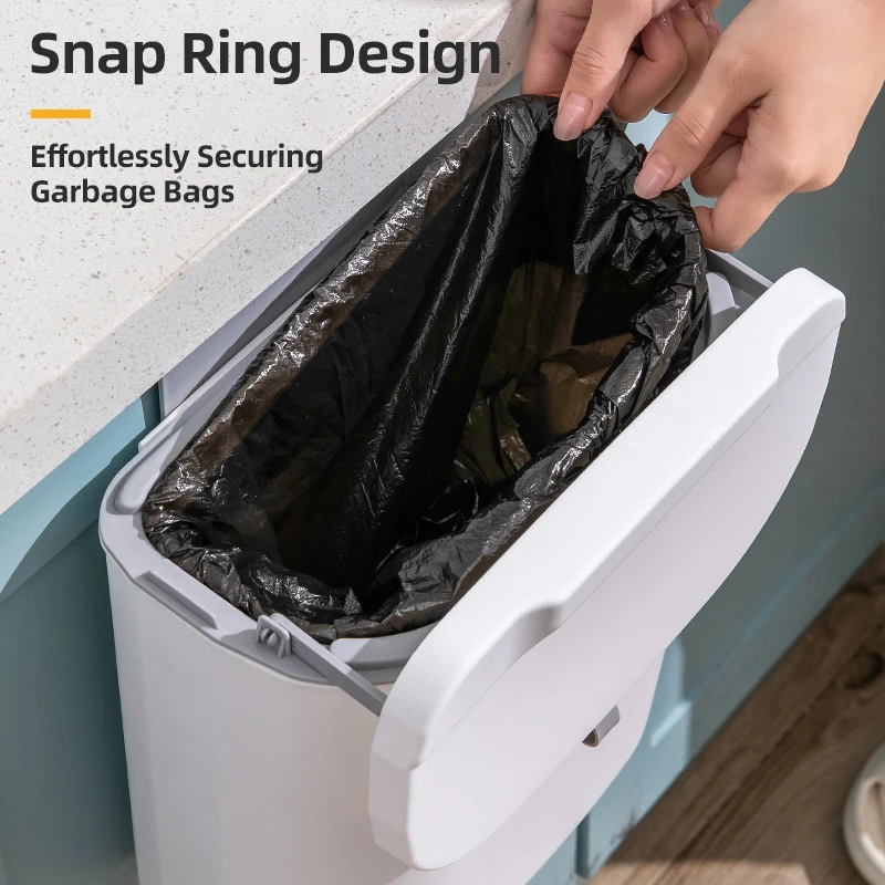 Household Plastic mini Rectangle Hanging Recycling Trash Can Garbage Bins Storage Bucket for Kitchen