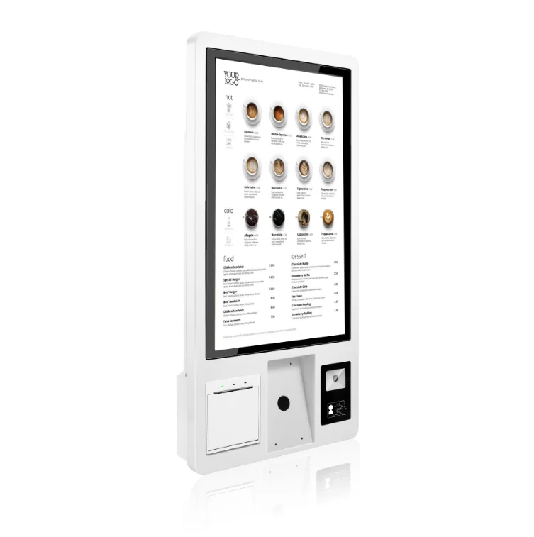 23.8/32 Inch White Touch-Screen Self-service Terminal Kiosk All-in-One kiosk with Built-in WiFi
