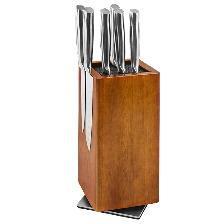 360 rotatable magnetic knife holder made of fine acacia wood Extra large magnet knife storage for knives and utensils