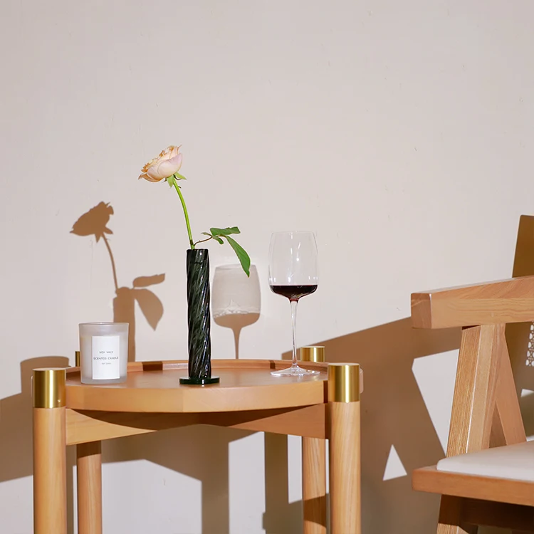 Home Decor Colored Twist Tube Glass Vase European Table Glass Flower Vase Cylinder Glass Vase