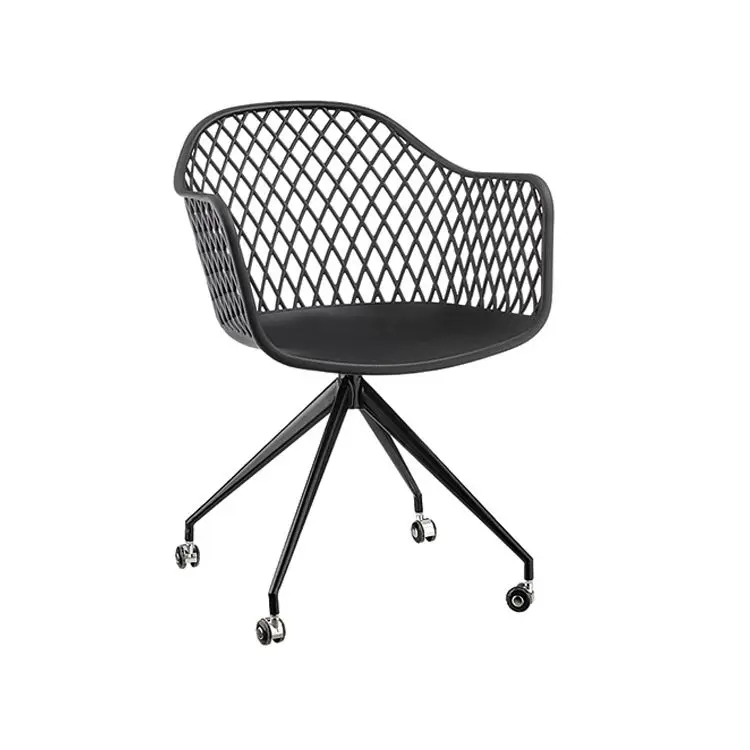 Zzff Crystal Plastic Chair 4 Legged Side Basket Dining Dinning Black Chairs Rebar 3 Inch Electroplated Environmental