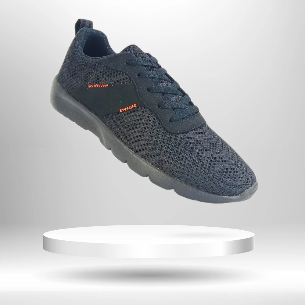 
sporty training sneaker black light weight trending stylish simple pattern shoes 