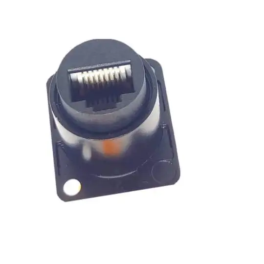 D-Type Module RJ45 Socket Cable Female Signal Connector Cat6 Panel Mount Sockets With Cover