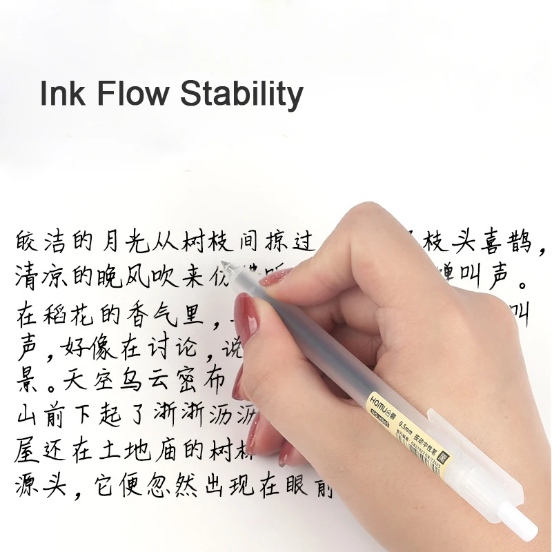 Joytop Wholesale School Office Supplies Push Type Plastic Retractable 0.5MM Refill Gel Ink Pens