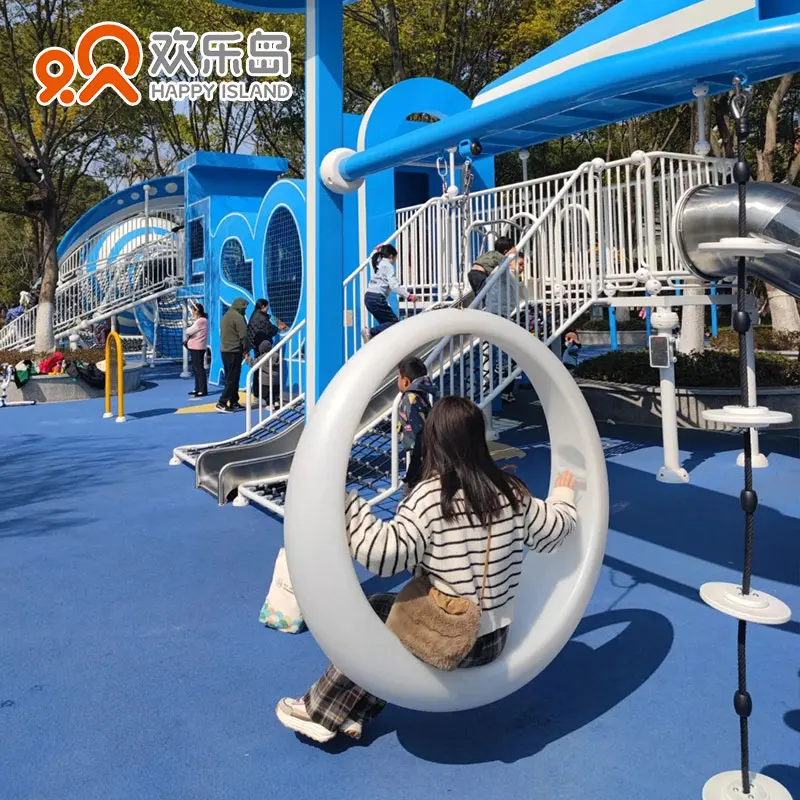Outdoor Playground Slides Combination Swing Sets Seesaw Rope Net Climbing Frame Commercial Custom Amusement Equipment Factory