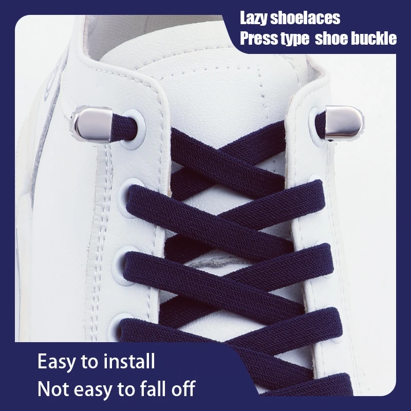 No Tie Shoe Laces Elastic Laces Sneakers Tennis Flat Shoelaces Without Ties Kids Adult 8mm Wide Shoelace Shoes Accessories 1Pair