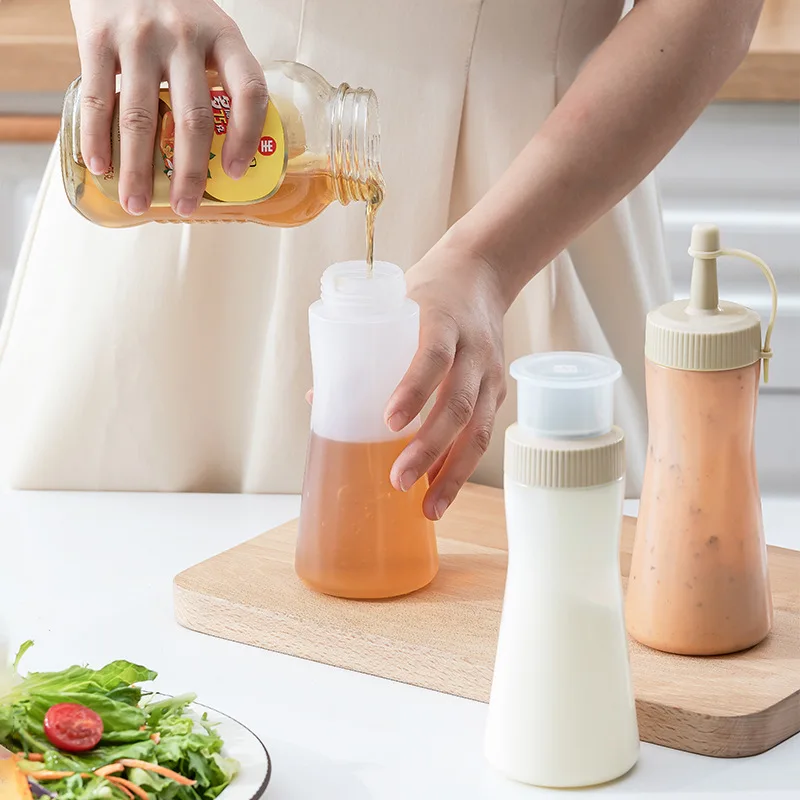 Sauce Dispenser Large Capacity Double Head Squeeze Bottle Kitchen Olive Oil Bottle Dispenser Storage Bottle Kitchen Utensils