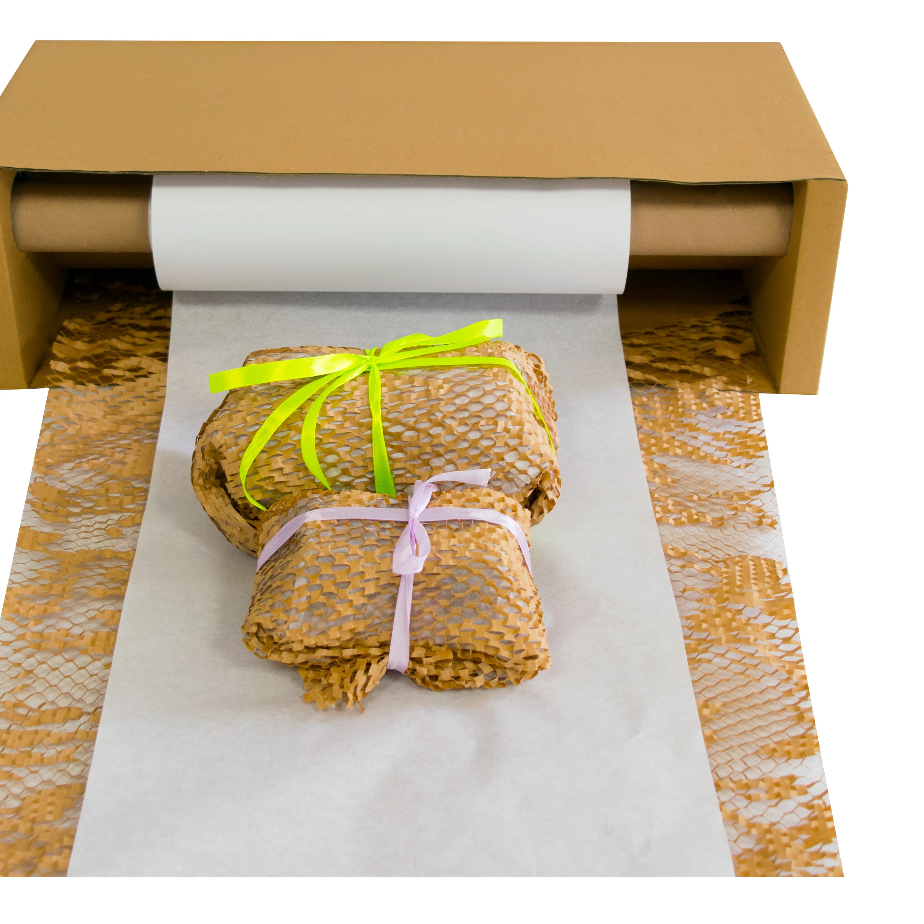 Void filling eco-environmentally honeycomb kraft paper with chocolate color for protective packaging box dispenser