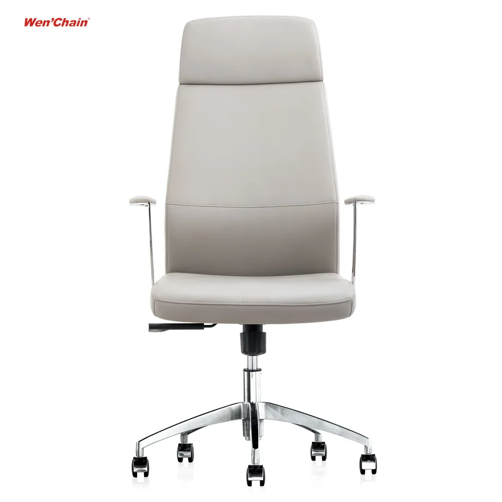 Comfortable White Office Chair High Back Computer PU Leather Ergonomic Computer Chair Office Boss Chair