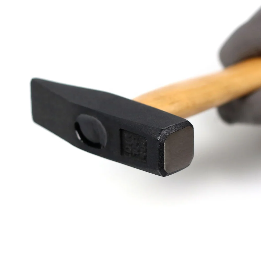 German type machinist hammer with unbleached wood handle