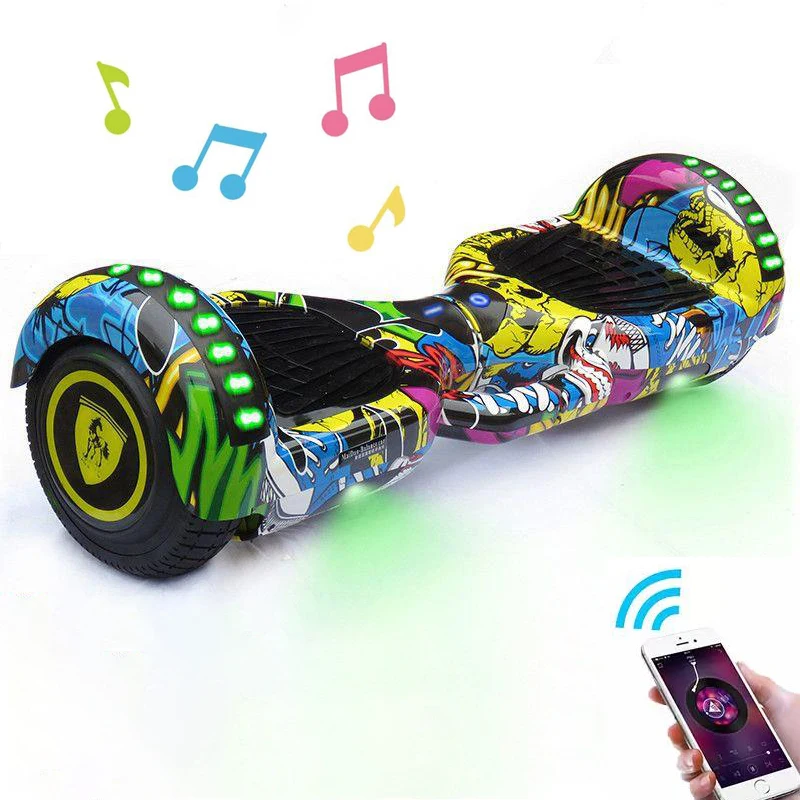 2023  Two Wheel 6.5 inch 350W Off Road Smart Self-Balancing LED Lights Adult Children Electric scooters Hoverboards  Hover Board