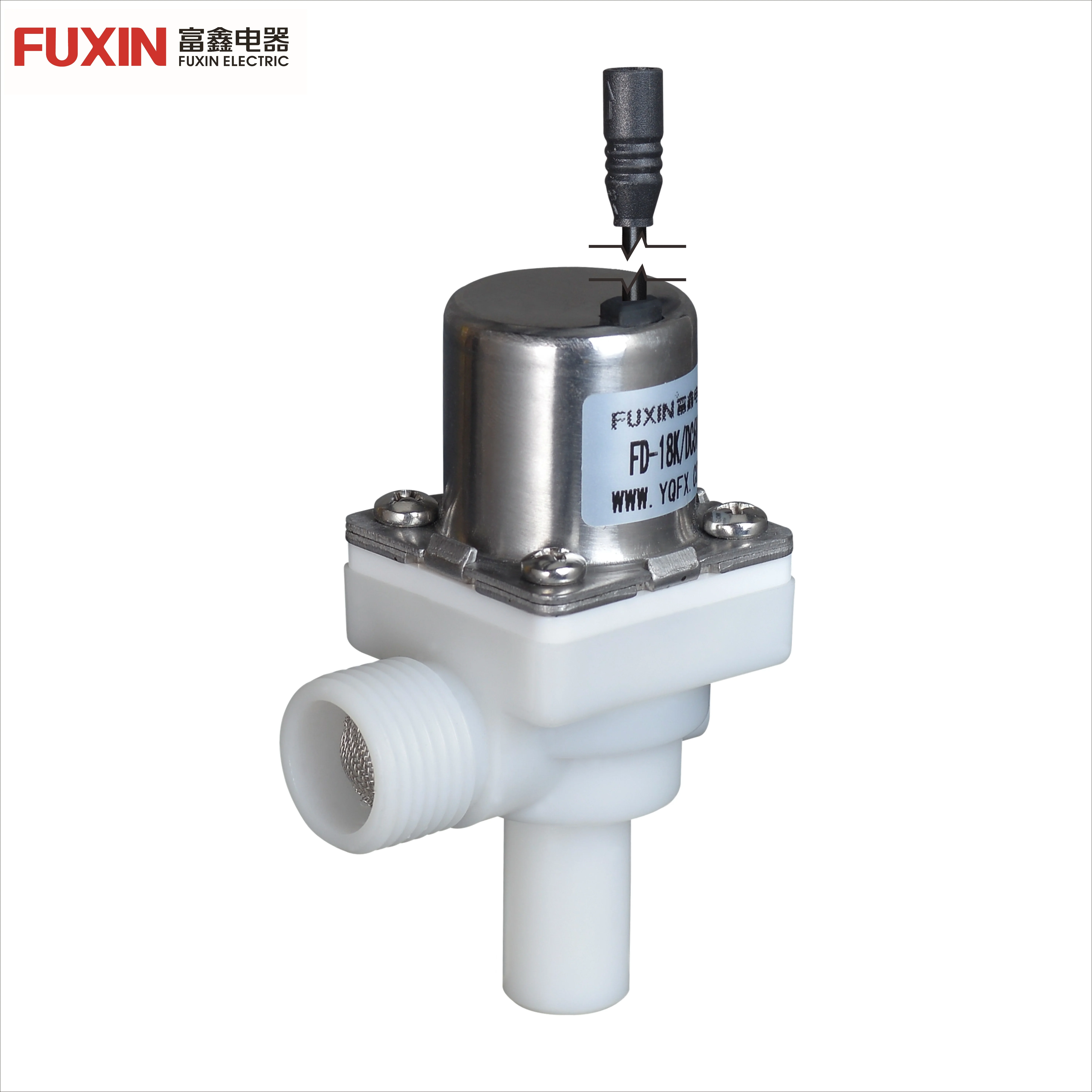 Electric solenoid water valve 6V plastic water media magnetic water valve