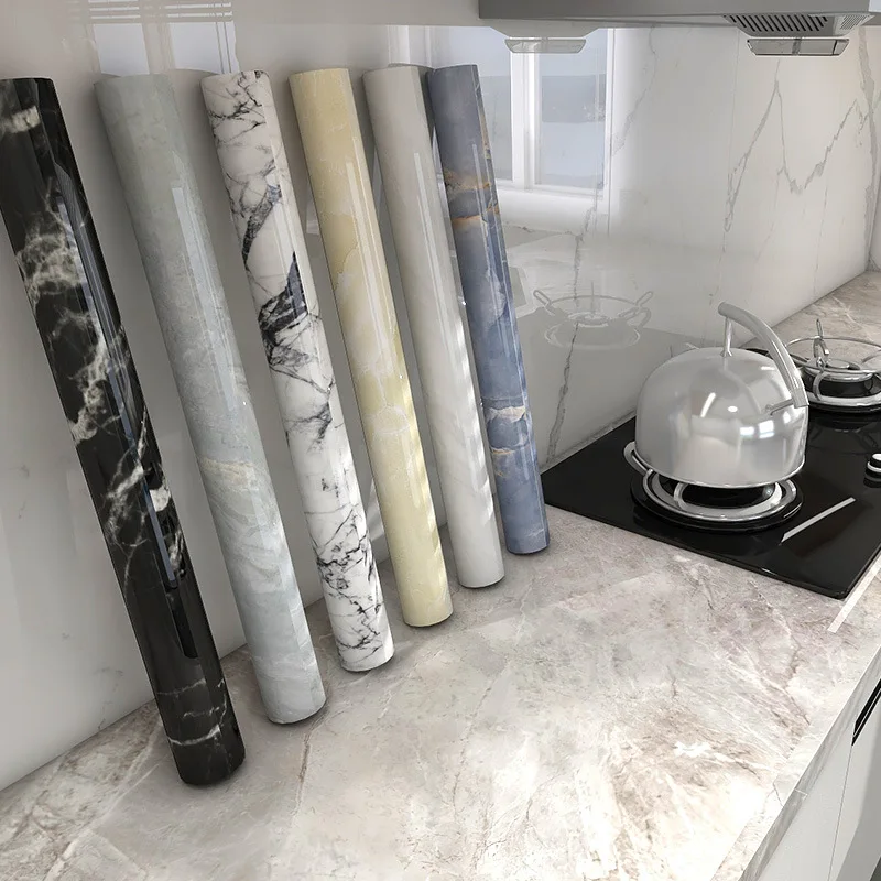 White Marble PVC Peel and Stick Wallpaper Sticker for Wall Upholstery Decor