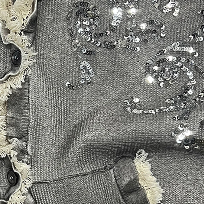 Finch Garment Distressed knitted Cashmere Jumper sweater Design Bead-Embellished Oversized Mens Cotton Wool Cardigan Womens