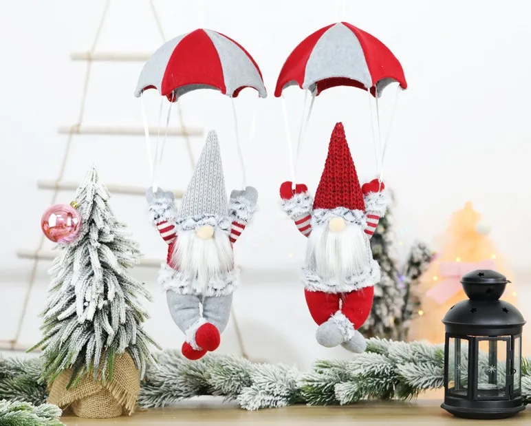 Christmas Faceless Skydiving Old Man Parachute Decorations Christmas Holiday Window Decorative