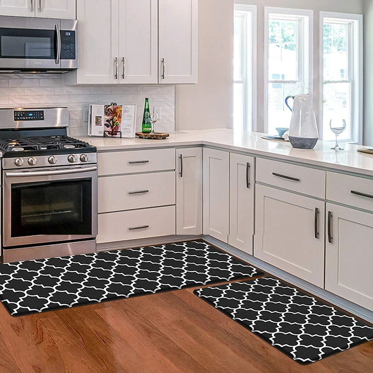 Hot selling 2mm waterproof oil proof  anti slip printed pvc vinyl decorative floor kitchen floor door mats