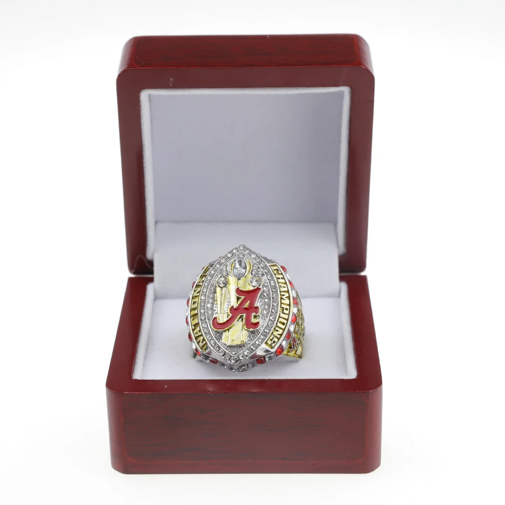 Shengwen Ncaa 2020 Alabama Red Tide Team University Champion Alloy Anniversary Gift Ring
