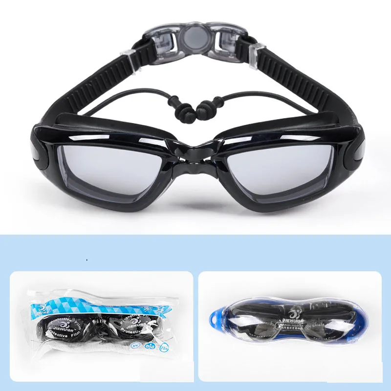Swim Goggles Anti-Fog and Anti-Leak Swimming Goggles Easy-Adjust Silicone Strap with EarPlug