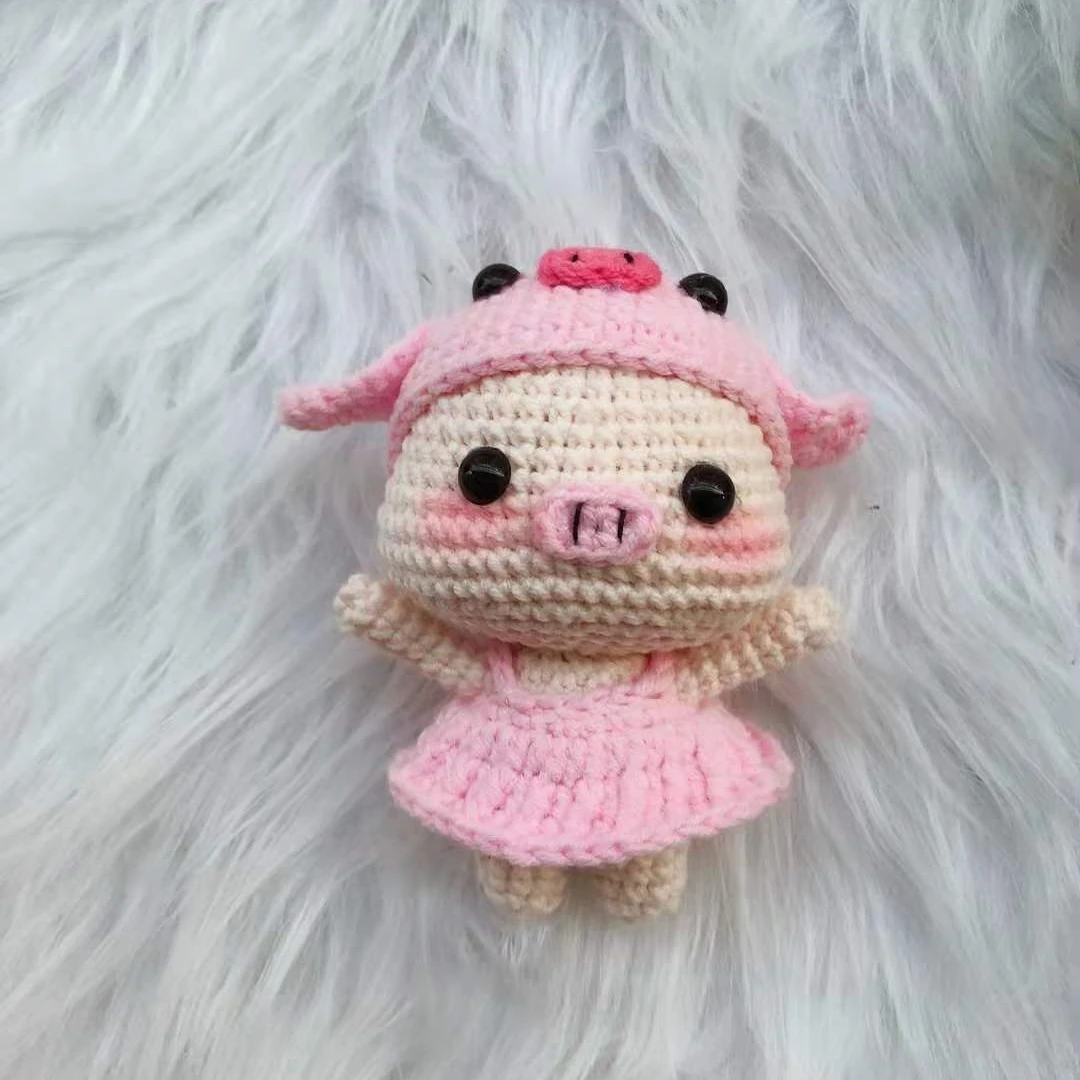 Cute Cartoon Handmade amigurumi Crochet pig Doll Knitting Custom size and color amigurumi cute pink pig handmade crochet doll
