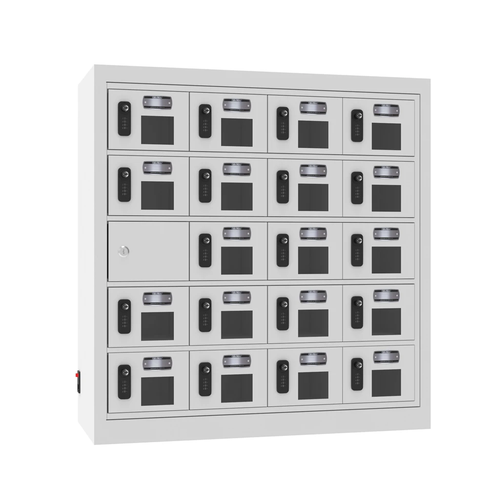 15 Door Wall Mounted Cell Phone Lockers Key Lock USB-C Mobile Phone Storage Charging Station Locker