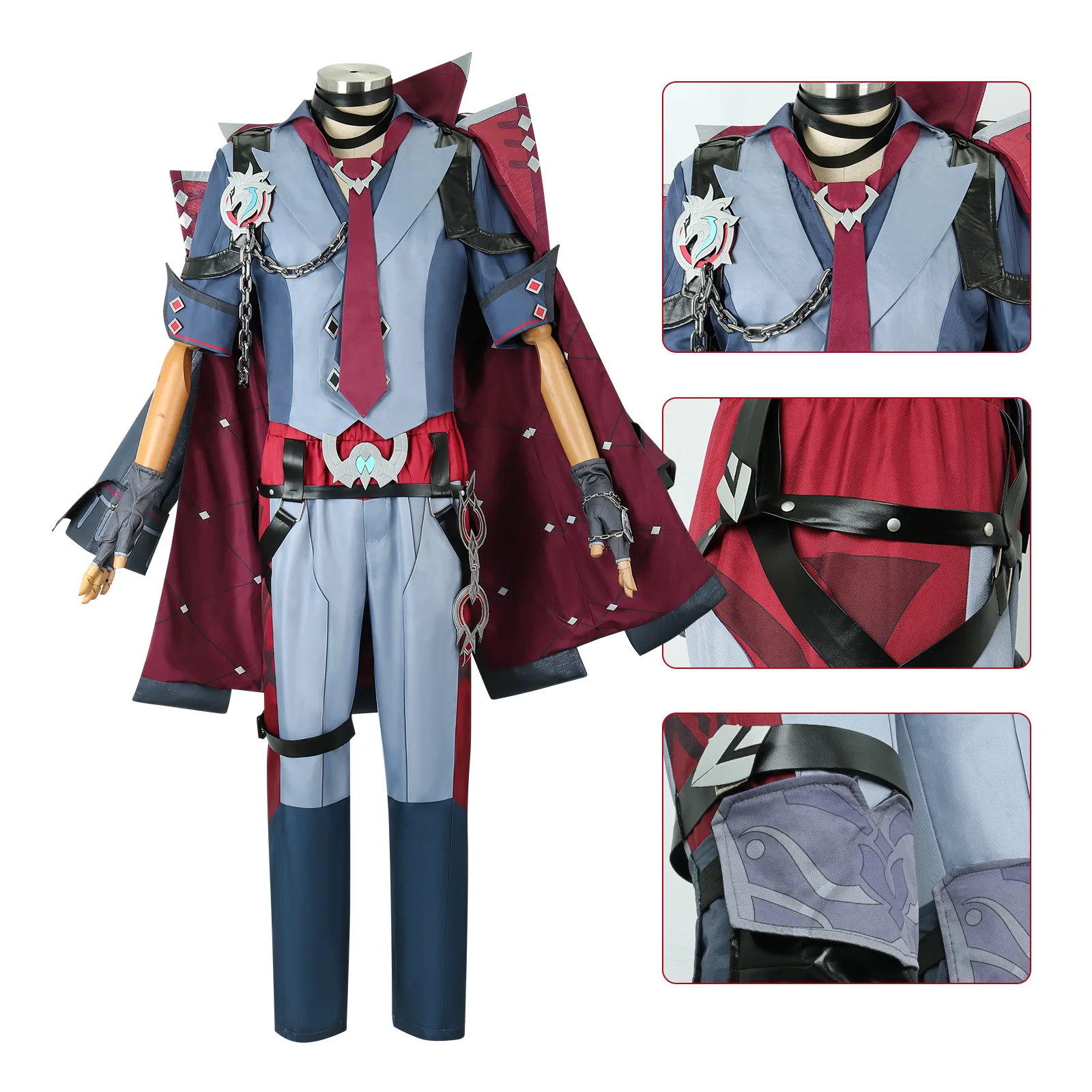 В наличии косплей Wriothesley игры Genshin Impact XS-3XL DokiDoki-R Fontaine Косплей металлическое видение парик