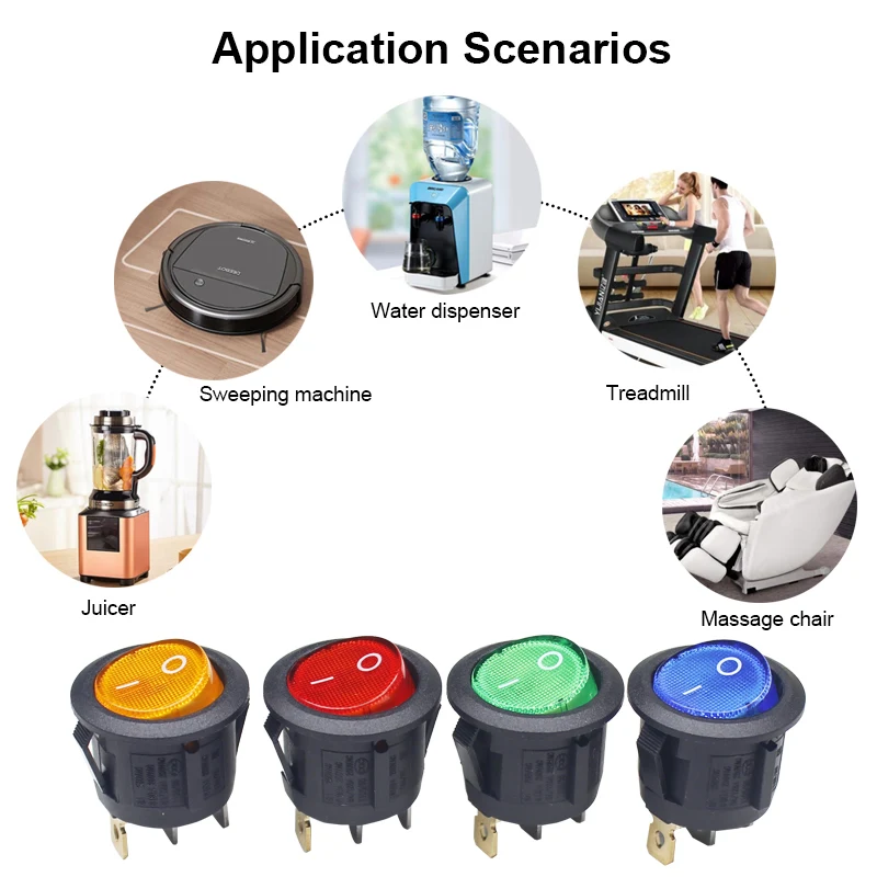 RS601 N011 Round IP65 Waterproof Yacht Car Motorcycle Automobile ON OFF 3 pin Rocker Switch 23mm