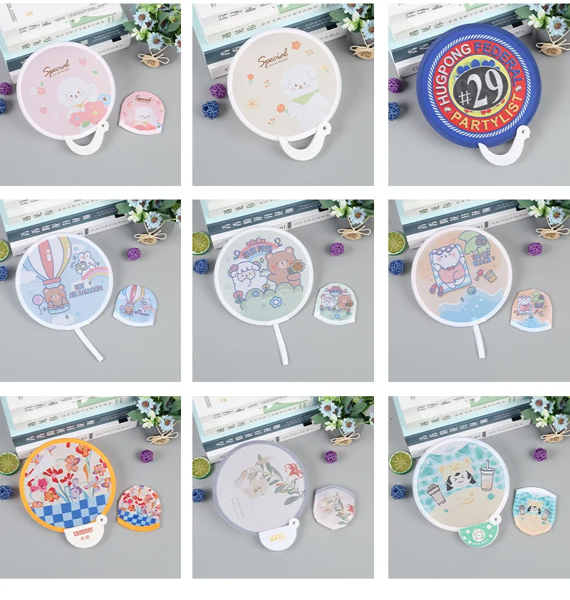 Collapsible Fan Custom Foldable Nylon Flying Disc Folding Fan Flexible Twist Flyers Sublimation Round Handheld Fans