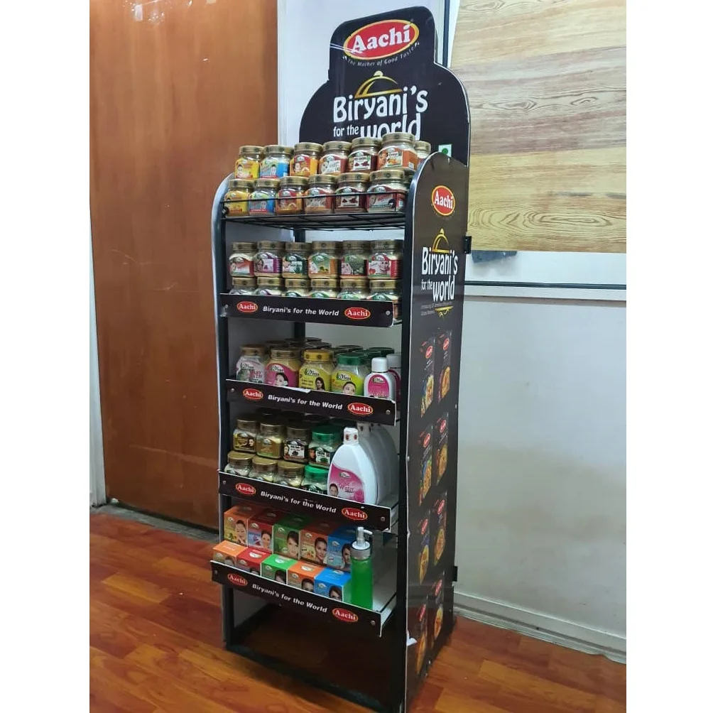  5 tier metal potato chip display stand supermarket potatoes chips