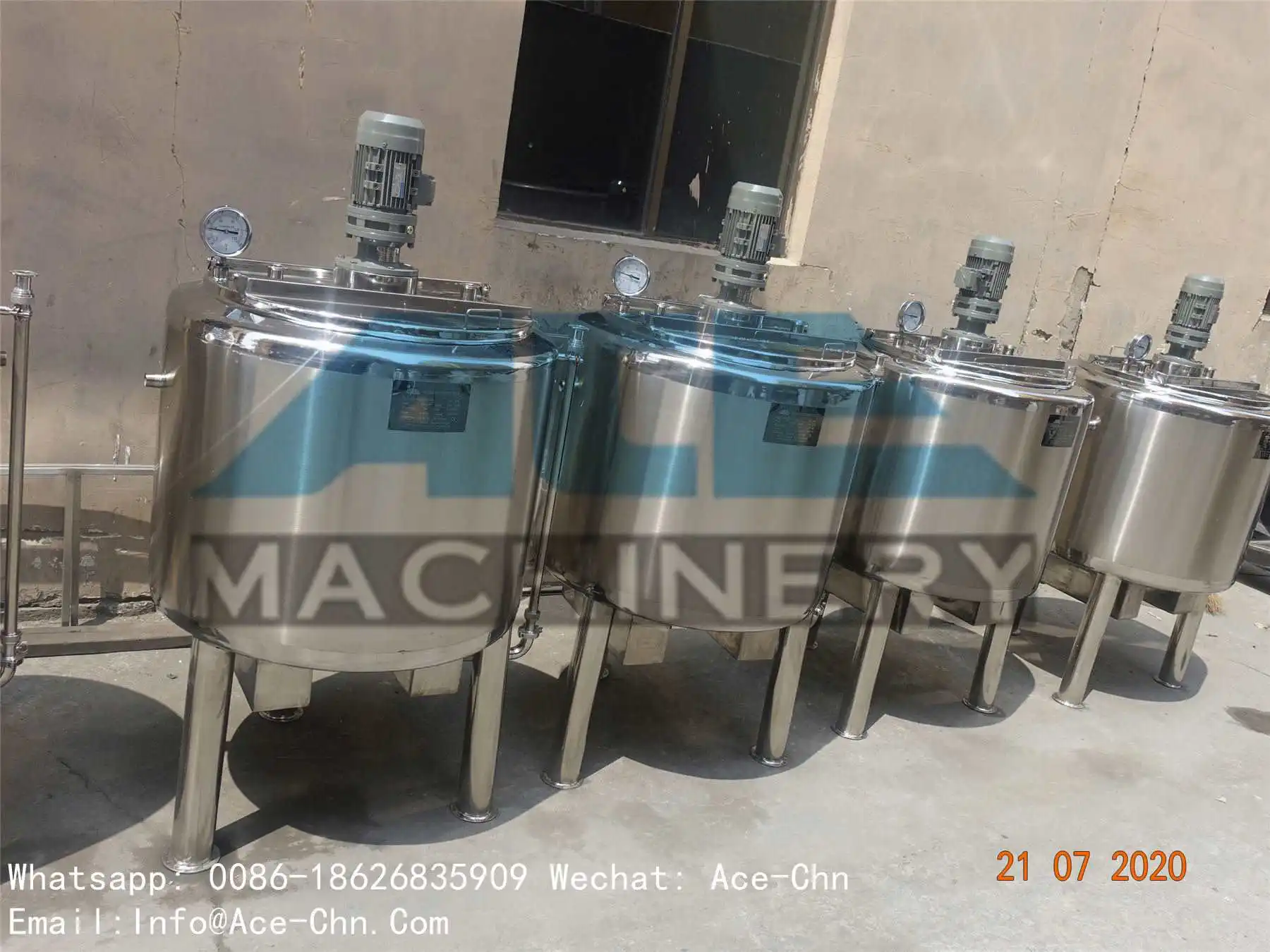 Ace Washing Mixer Soap Liquid Fertilizer Production Line / Cone Bottom Mixing Tank