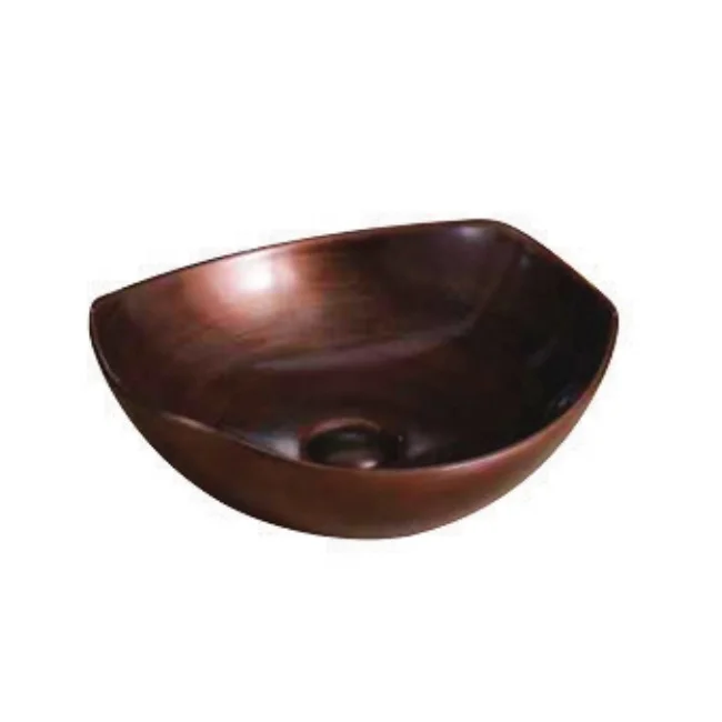 Brass Red Copper Color Popular Oval Design Handmade Royal Bathroom Antique Sink Washin Basin Hot Sale Model Yellow Bronze Modern