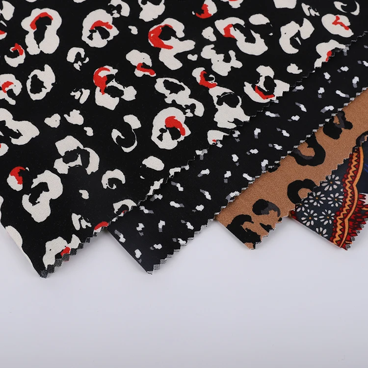 
Hot Sale 68% Rayon 28% Nylon 4% Spandex Colorful Elastic Printed Nylon Knit Fabric For Garment 