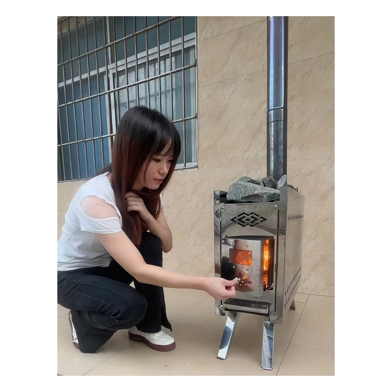 Indoor Wholesale Sauna Wood Burning Stove Solid Fuel Stove  Wood Oven For Camping Outdoor Tent