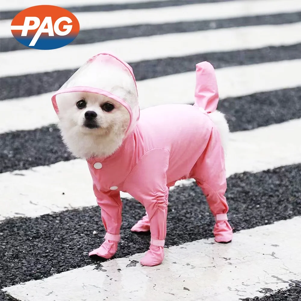 PAG Multicolor Style All inclusive Waterproof Rain Jumpsuit Large Dog Raincoat For Pet Dogs Clothes