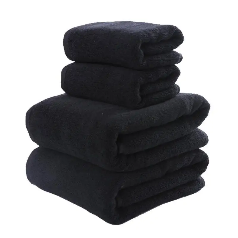 Microfiber salon beauty spa black barber towels bleach proof black hair hairdressing towel