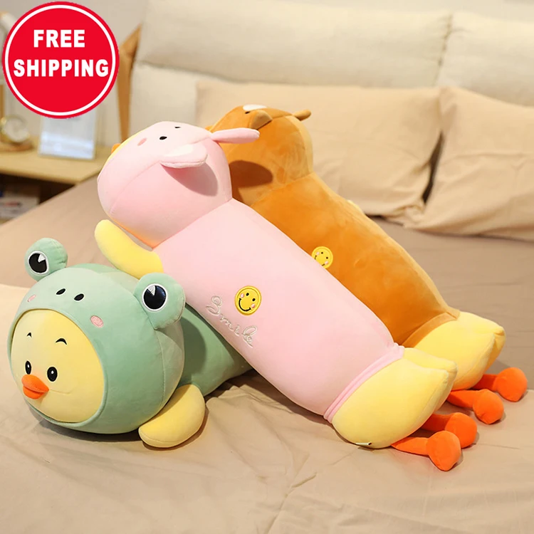 Customized wholesale transforming duck pillow plush toy cute little yellow duck doll pillow toy