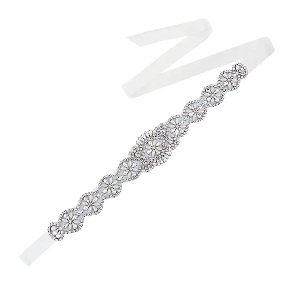 
Rhinestone bridal satin ribbon crystal wedding restoring ancient ways with hair belt fittings ball gown wedding accessories 