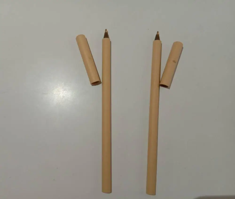 Recycled Pulp Material Paper Tube Eco-friendly Pen Kraft Paper Ballpoint Pen Customized Logo