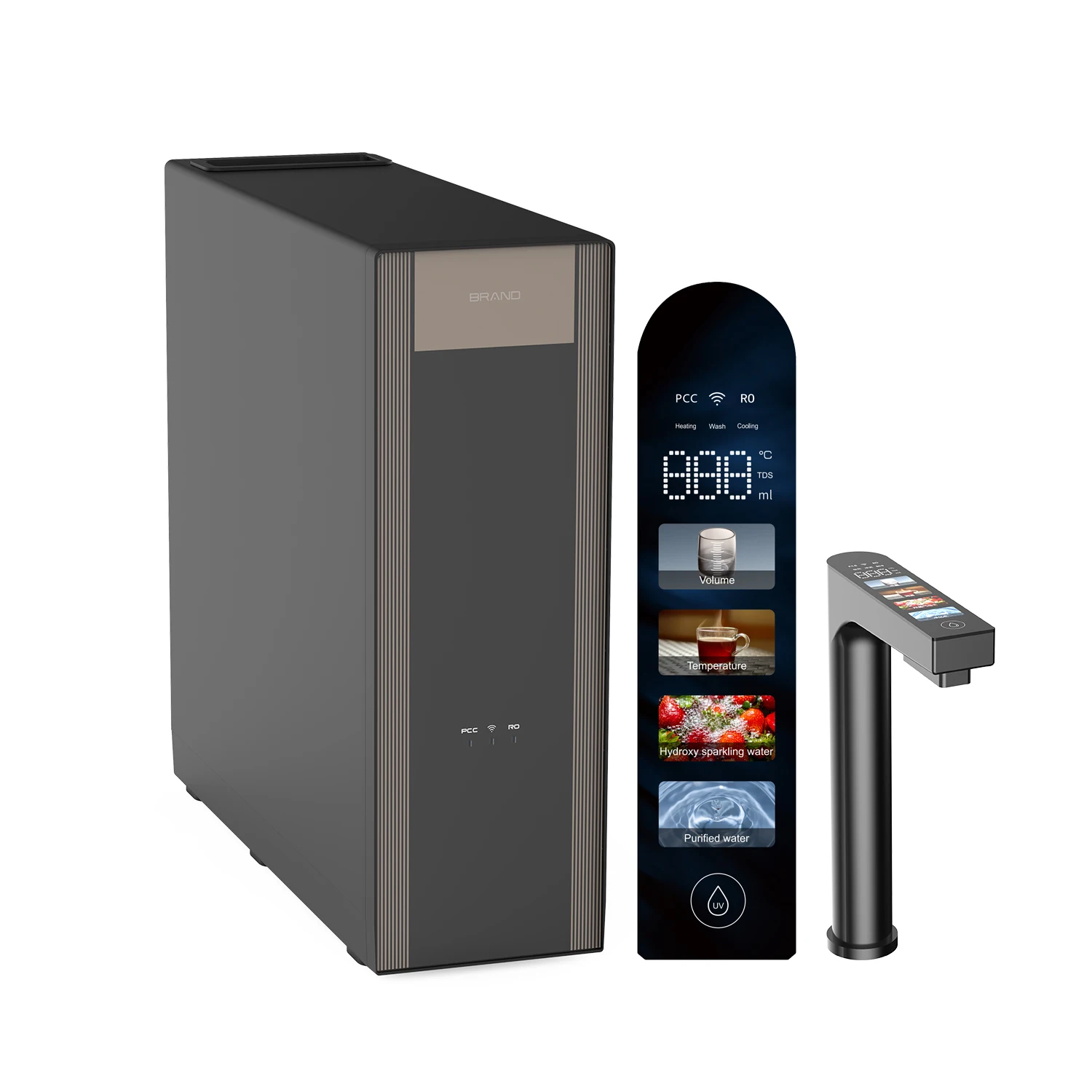 olansi 2024 benchunder water cooler  tankless big flow 1000G RO system hot cold RO treatment system