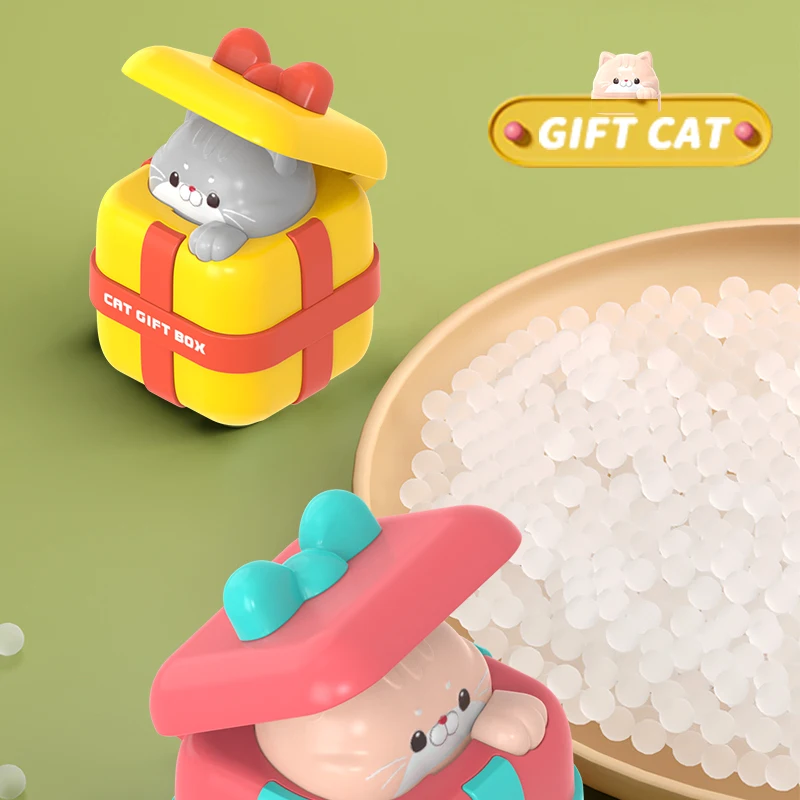 FiveStar New Cute Sliding Pull-back Cat Car Friction Toy Vehicle Plastic Cartoon Gift Cat Press and Go Cars Toys For Children