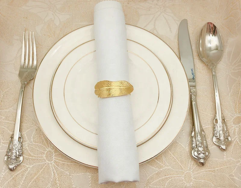 Wholesale Cheap Leaf Napkin Rings Gold Round Maple Leaf Napkin Ring Holder Wedding Napkin Rings HWL23