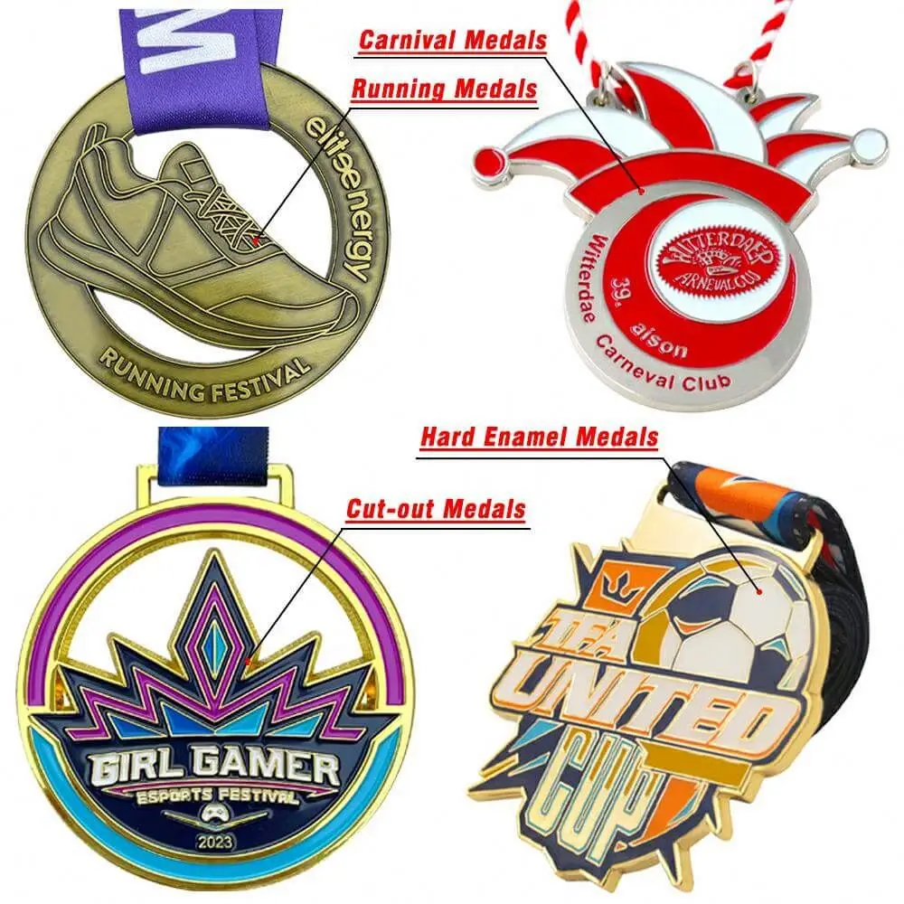 Custom Logo Cricket Fiesta Dance Championship Graduation Gymnastics Volleyball Swimming Carnival Metal Sports Custom Medal