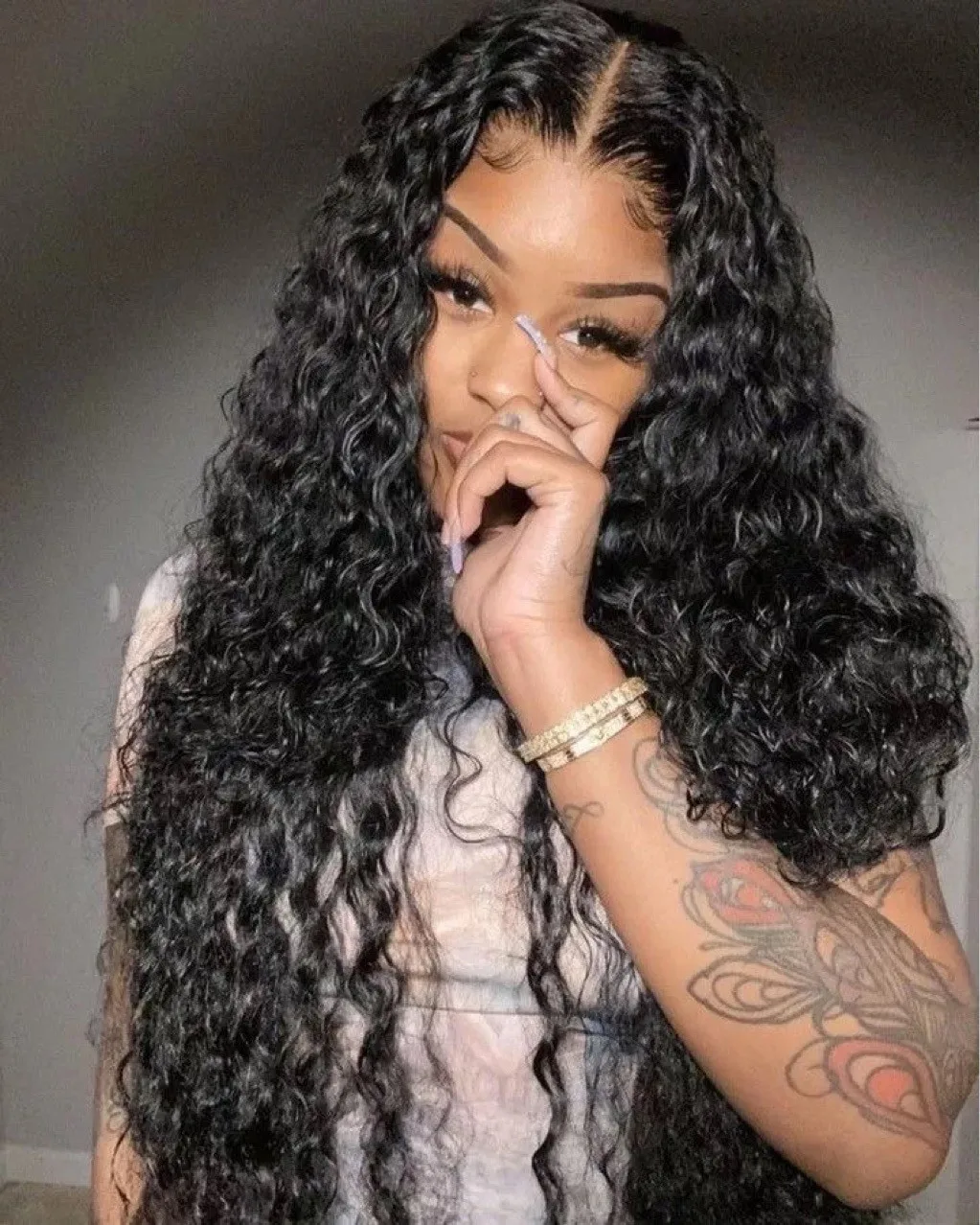 Hm Hair Me Long Curly Hair High Temperature Silk Chemical Fiber Wig