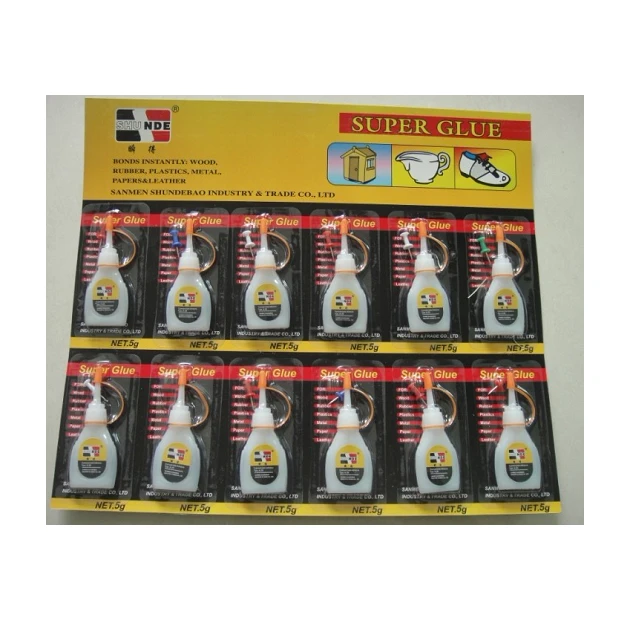 12pcs Blister Card &Plastic Bottle Super Glue 5g 4g