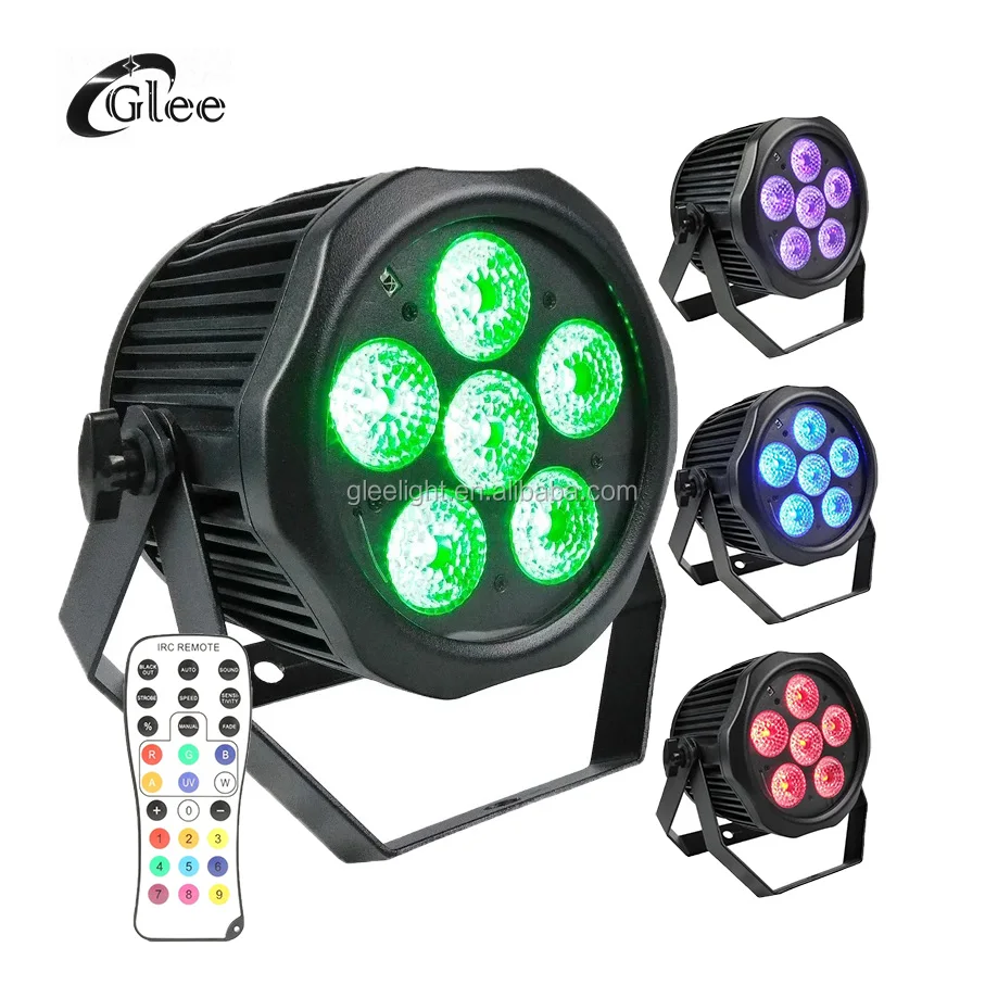 Светодиодная наружная Водонепроницаемая Бесшумная батарея DMX512 6*18 Вт RGBWAUV 6 в 1