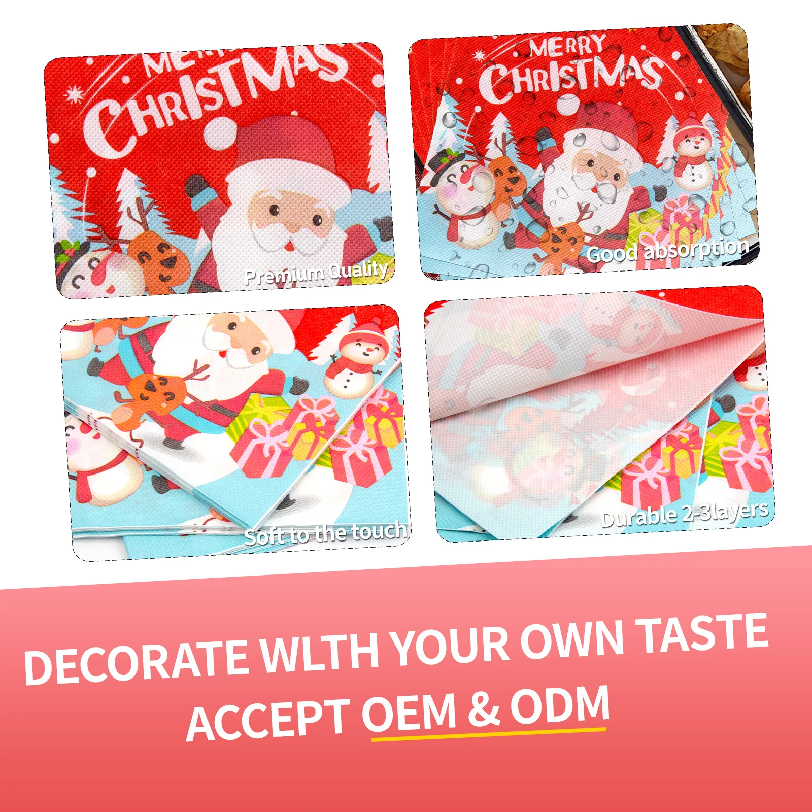 Personalised Folding Napkins For Wedding Custom Cocktail Kitchen Fancy Christmas Thanksgiving Paper Napkins