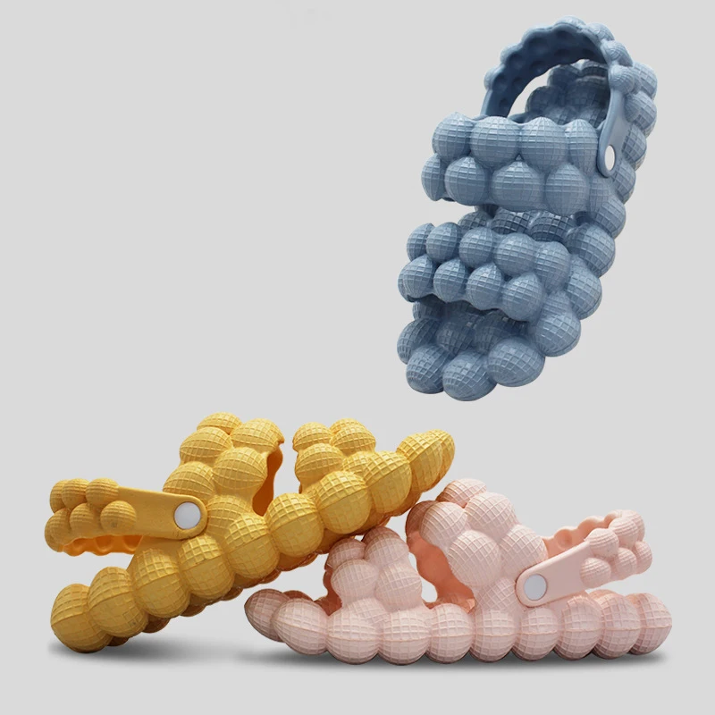 Cute Summer Women Men Golf Ball Slide Slipper Wholesale EVA lychee Slippers Massage Pink Bubble Slides